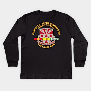 Company C 307th Eng Bn - Vietnam War w SVC Ribbons Kids Long Sleeve T-Shirt